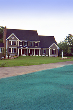 Hydroseeded lawn in front of home